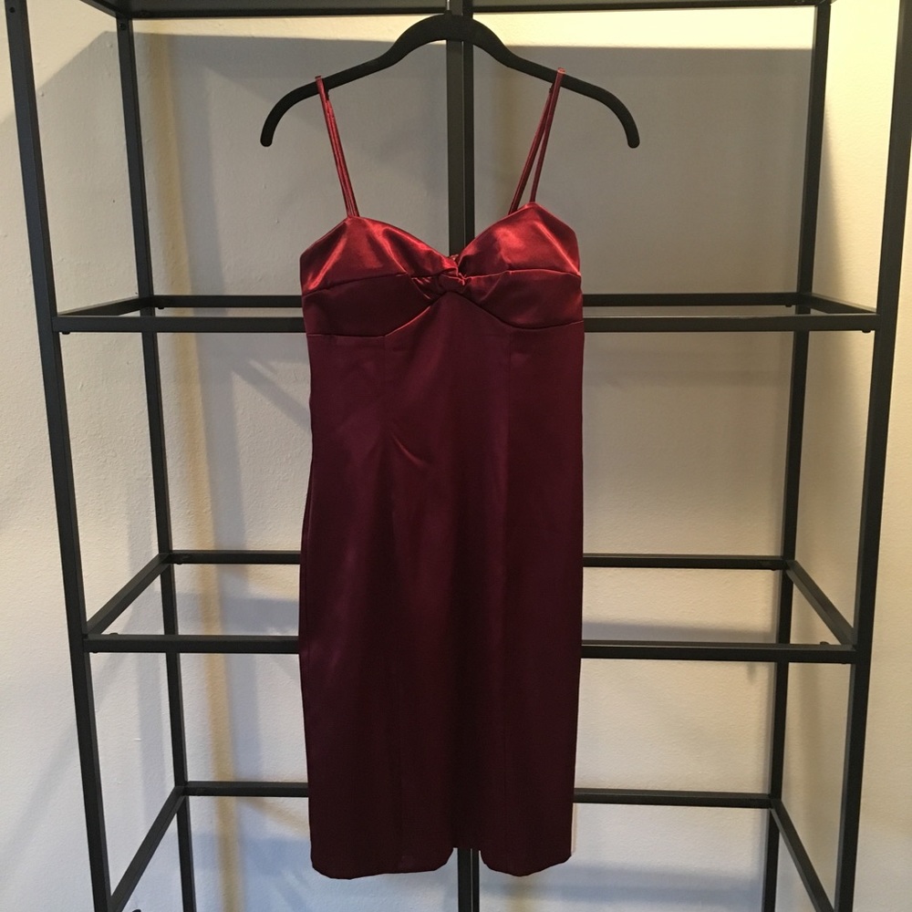 Satin Ruby Mini Dress